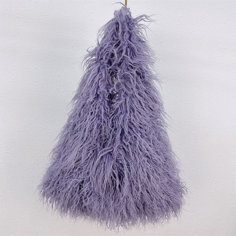 Long-haired shoulder bag/underarm bag