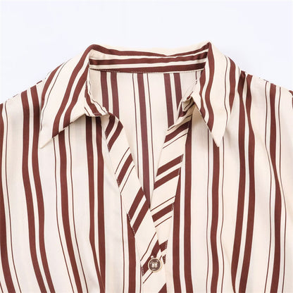 Striped dress with belt