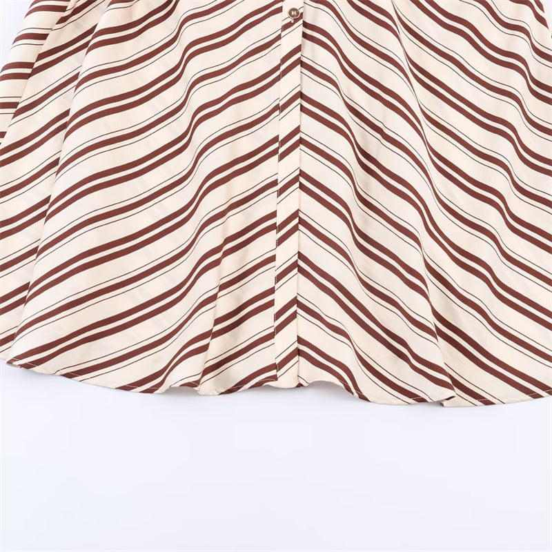 Striped dress with belt