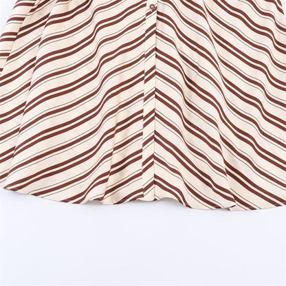 Striped dress with belt