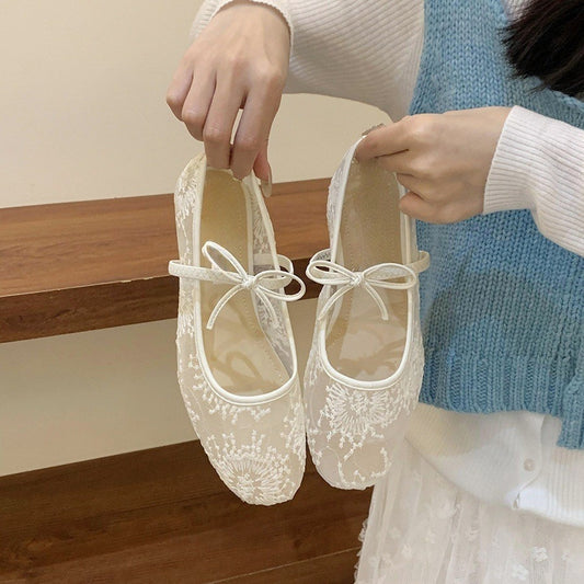 Spring Breathable Mesh Square-Toe Mary Jane Shoes