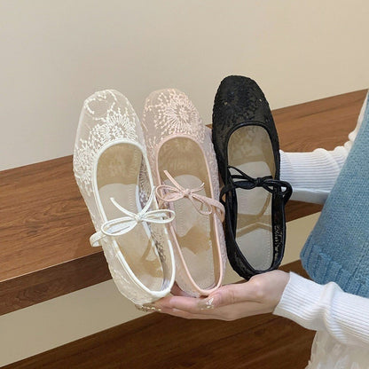 Spring Breathable Mesh Square-Toe Mary Jane Shoes