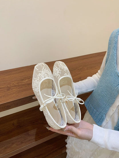 Spring Breathable Mesh Square-Toe Mary Jane Shoes