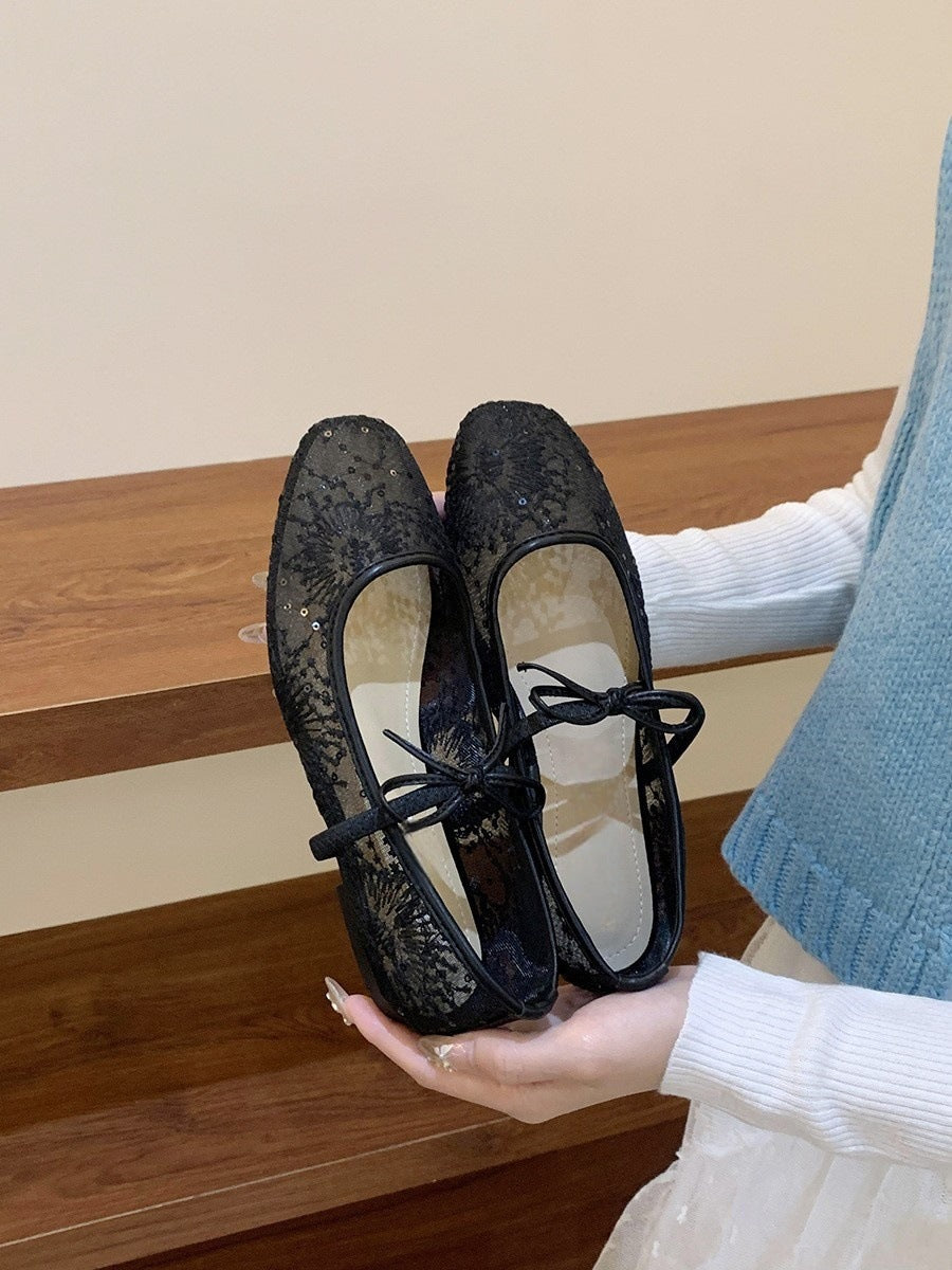 Spring Breathable Mesh Square-Toe Mary Jane Shoes