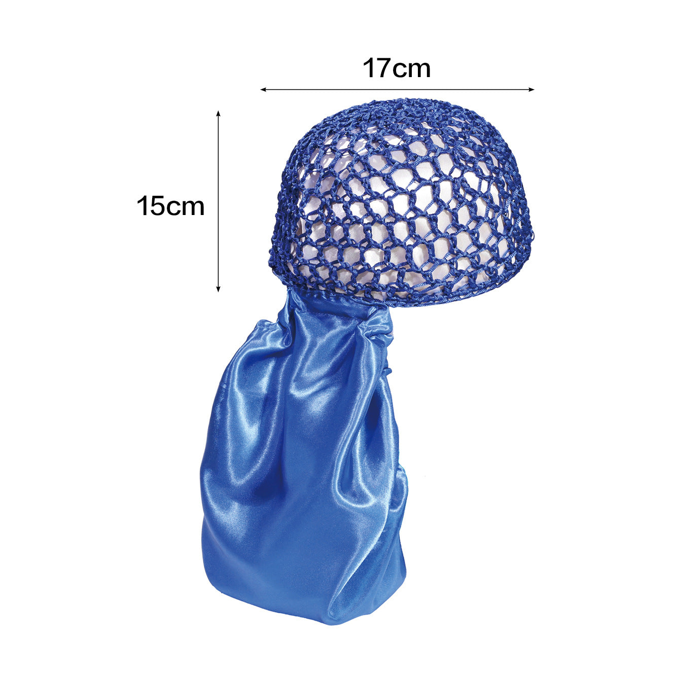 Two-in-one rolled brim cap, crocheted hairnet cap, sleeping cap, mesh shower cap, hair cap.