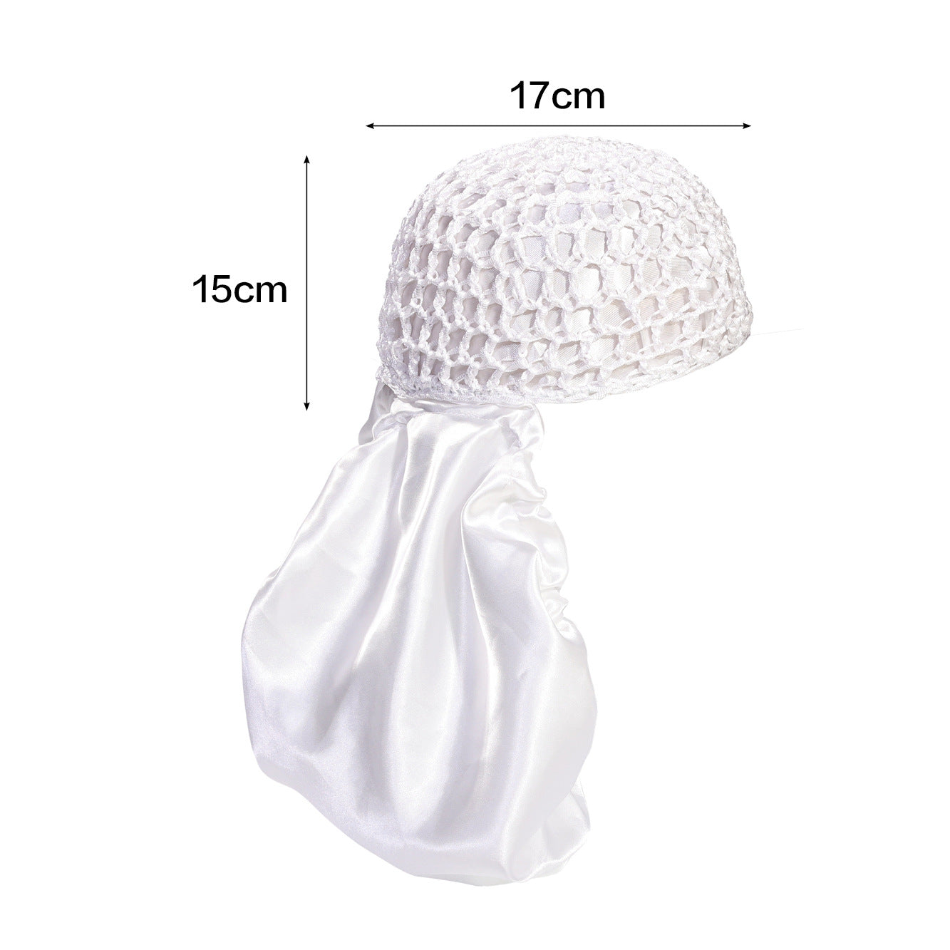 Two-in-one rolled brim cap, crocheted hairnet cap, sleeping cap, mesh shower cap, hair cap.