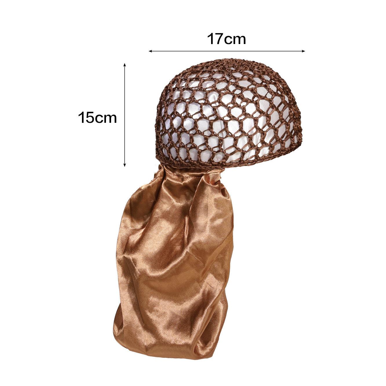 Two-in-one rolled brim cap, crocheted hairnet cap, sleeping cap, mesh shower cap, hair cap.
