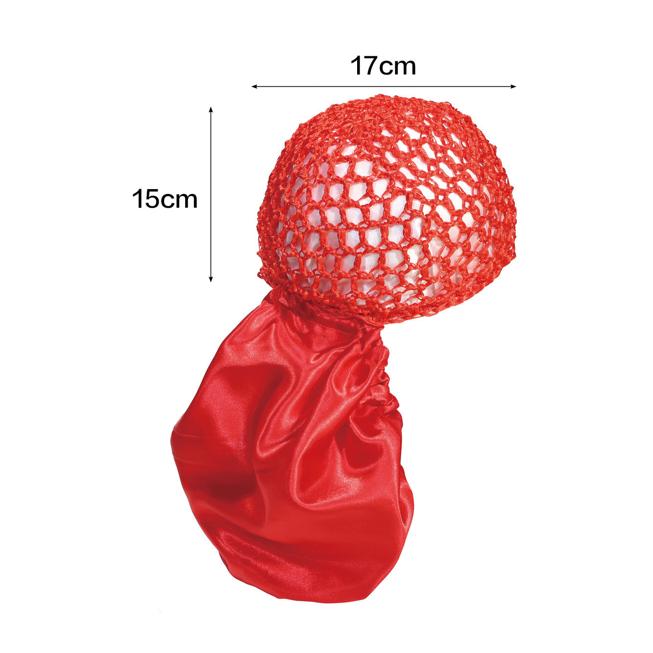 Two-in-one rolled brim cap, crocheted hairnet cap, sleeping cap, mesh shower cap, hair cap.