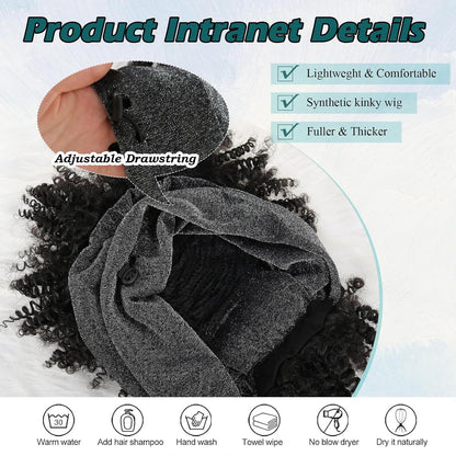 Integrated bangs headband wig, synthetic fiber wig head cover