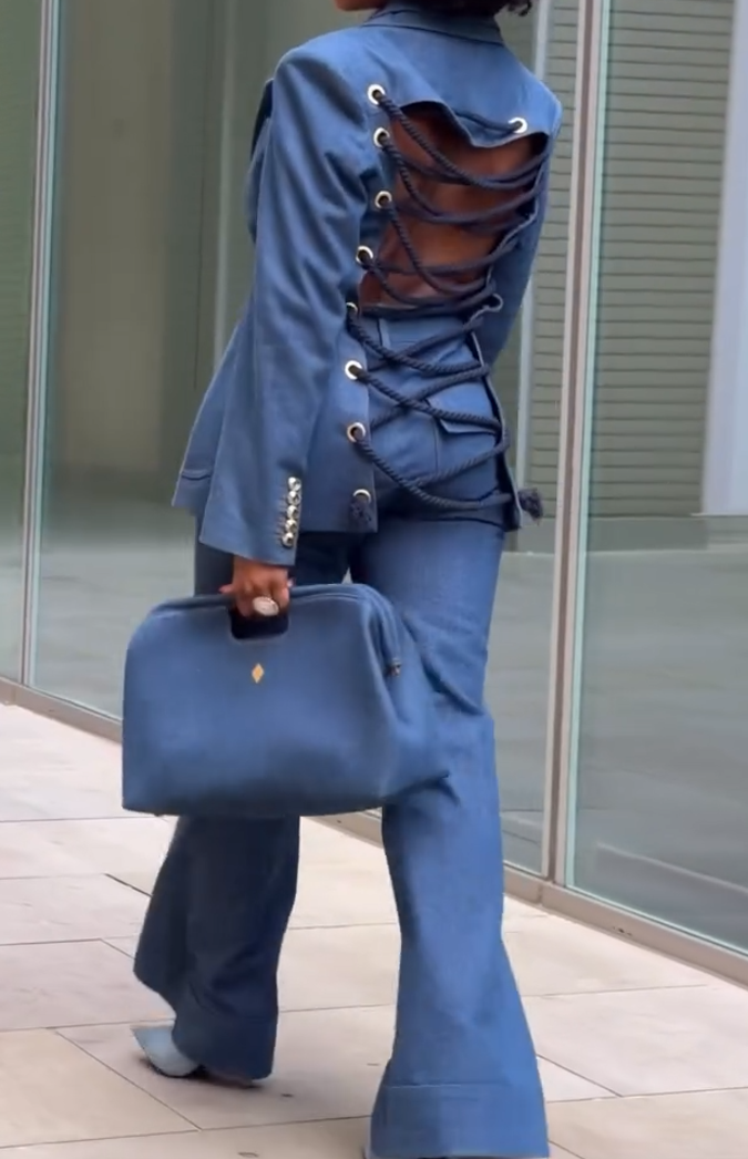 Cut-out back suit set