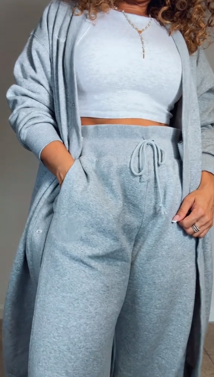 Long cardigan sweatpants set