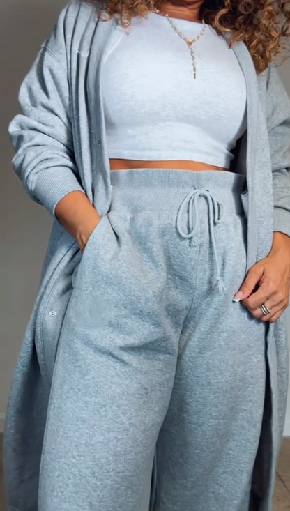 Long cardigan sweatpants set
