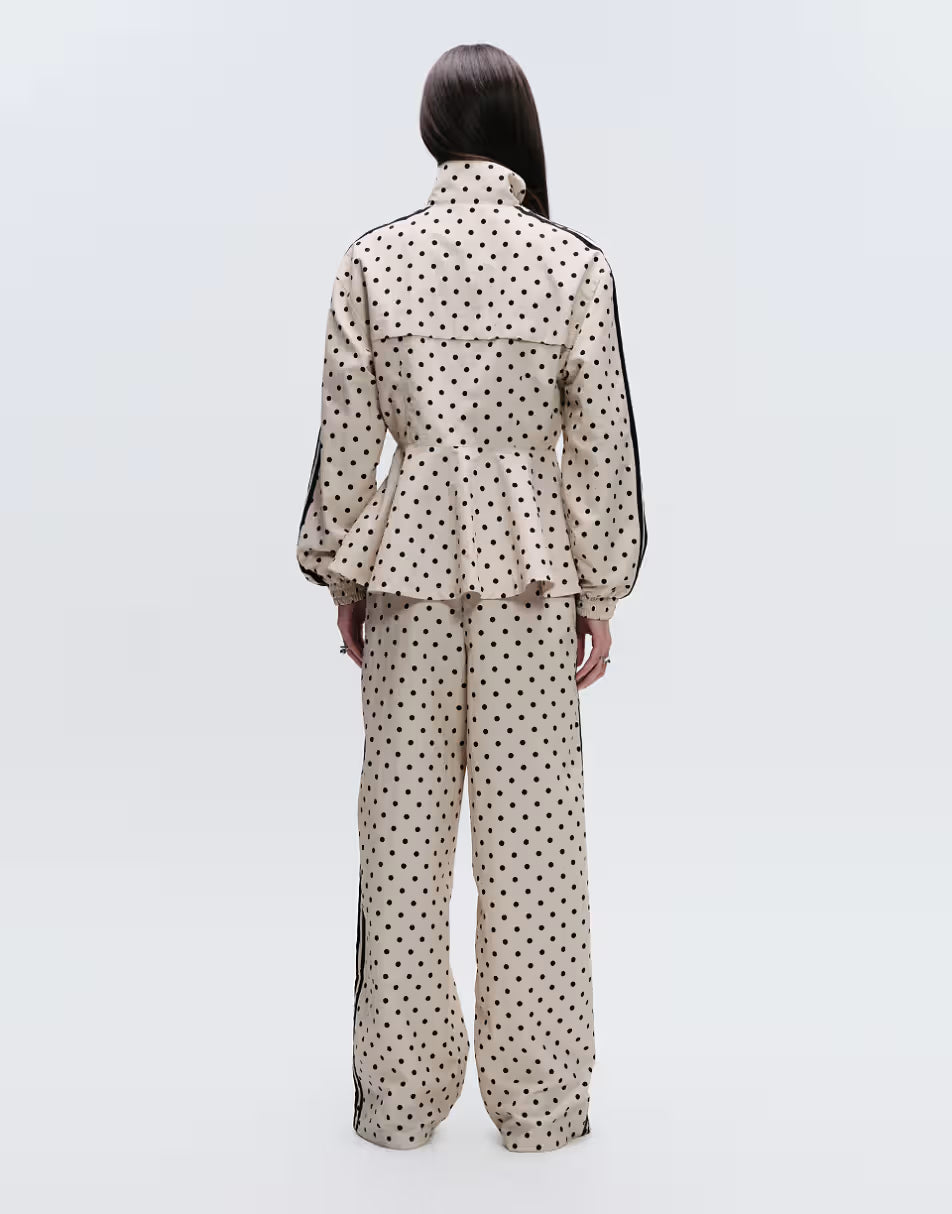 Polka dot pattern sports jacket set