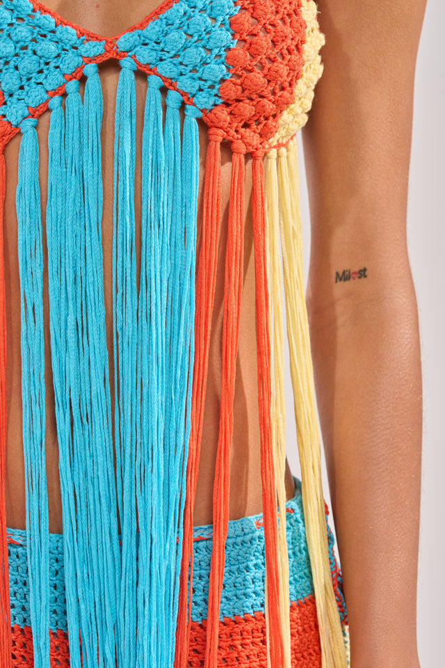 BEACHIN CROCHET BRALETTE IN ORANGE
