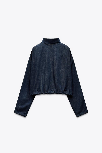Striped denim jacket + trousers set