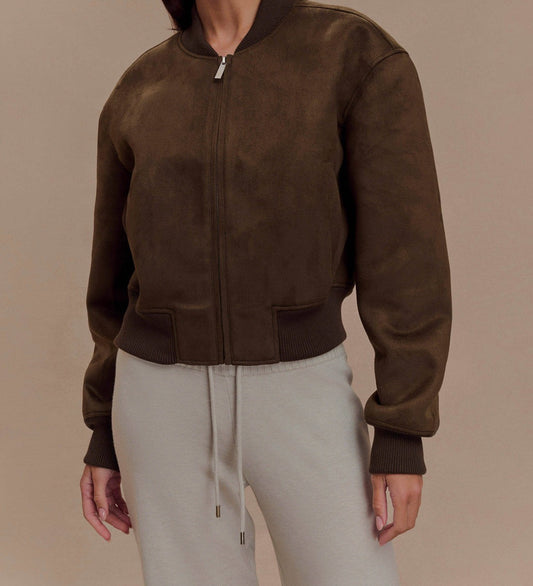 Suede bomber jacket