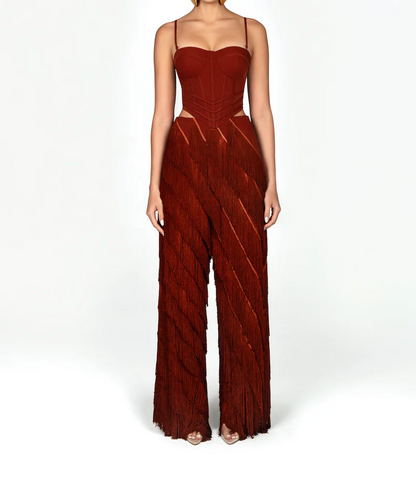 Layered Fringe Bodycon Set