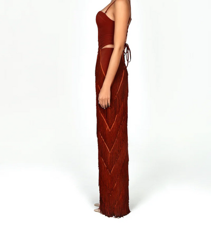 Layered Fringe Bodycon Set