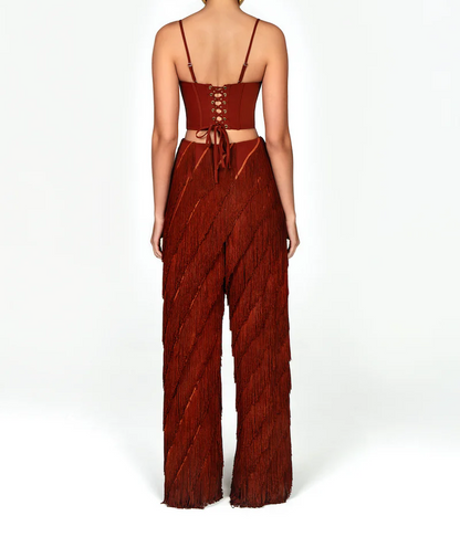 Layered Fringe Bodycon Set