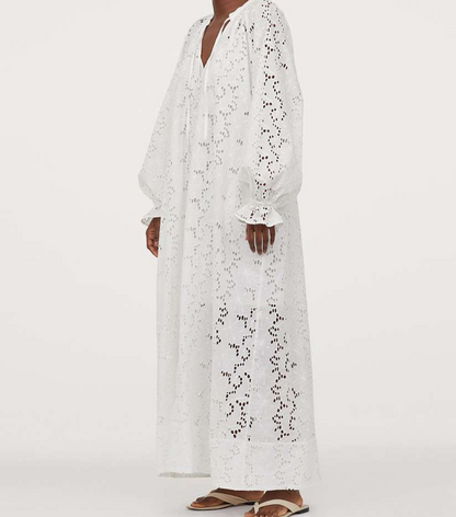 Lace tie maxi skirt