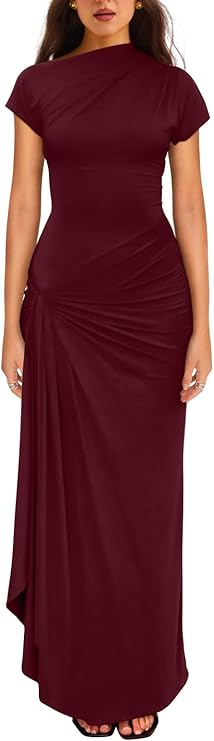 High slit solid color dress