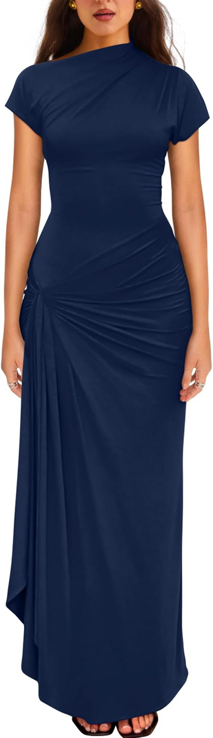 High slit solid color dress