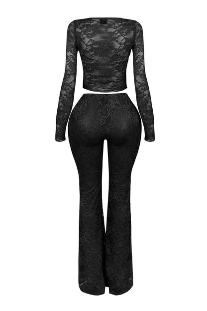Lace Top & Wide Pants SET