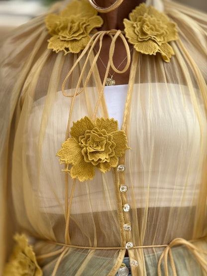 Waist-length chiffon skirt
