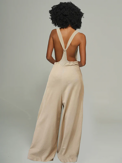 Tied Wide-Leg Overalls