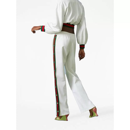Red and green color matching sports suit