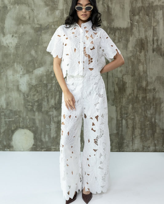 Floral hollow suit