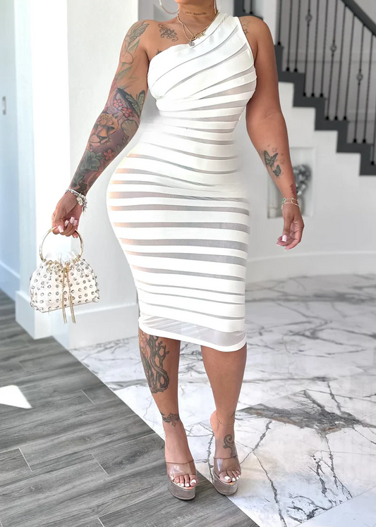 Off-shoulder bandage dress