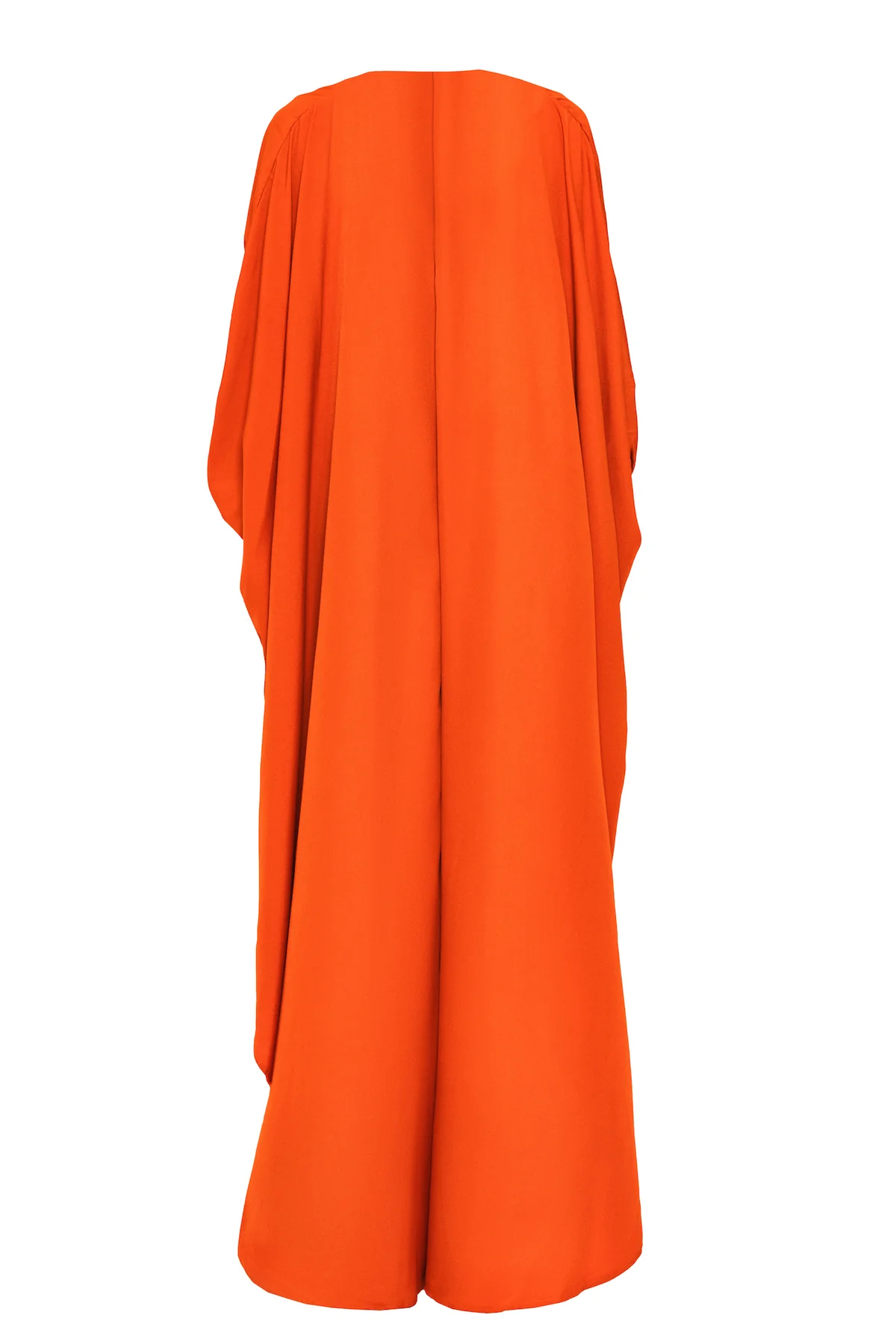 Solid color V-neck lantern sleeve dress