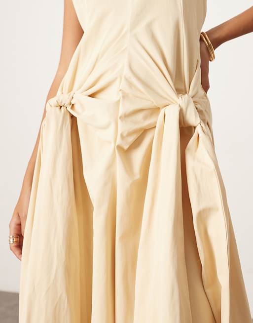 Racer Neck Low Rise Maxi Dress