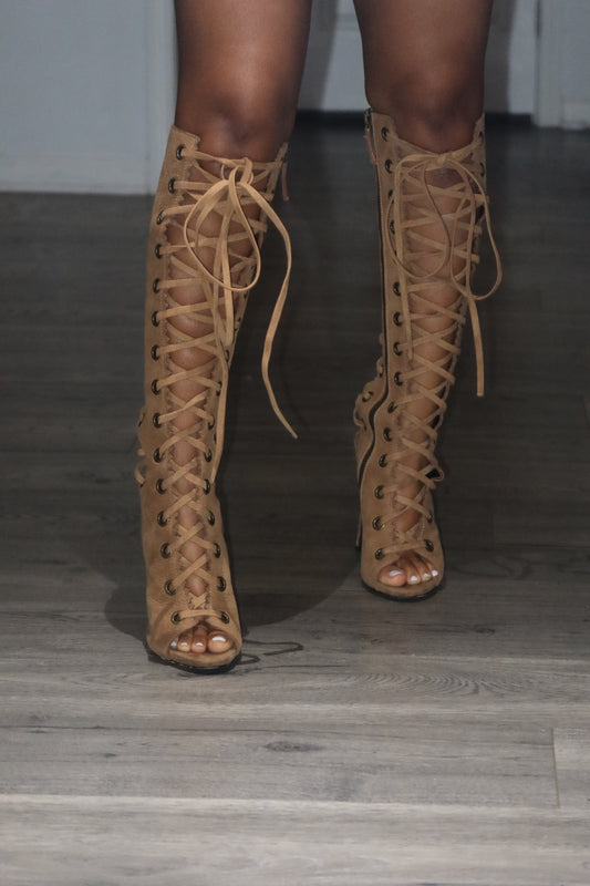Suede knee-high boots