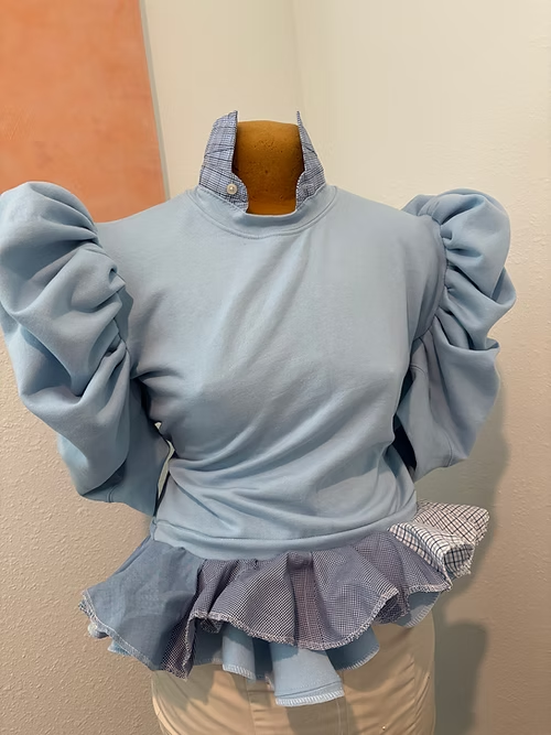 Ruffle Button Sweatshirt