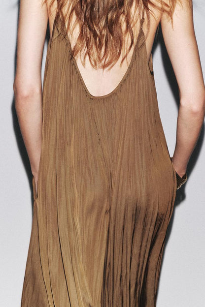 Spaghetti Strap Pleated Jumpsuit