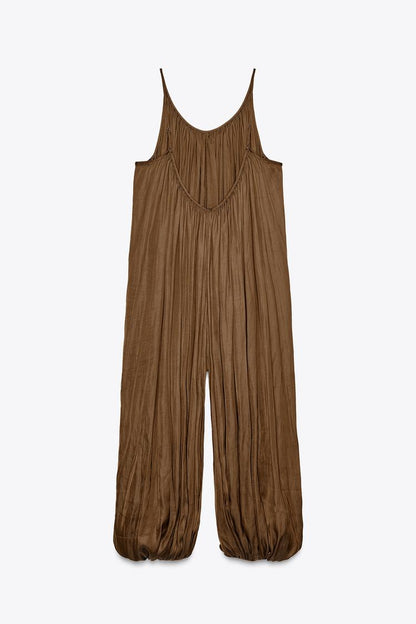 Spaghetti Strap Pleated Jumpsuit