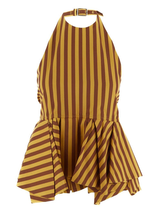 Striped Halter Neck Top