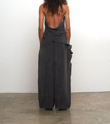 Draped Top + Wide Leg Pants Set