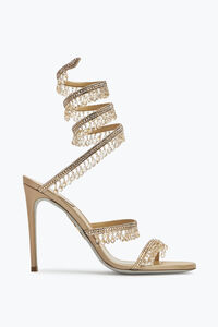 Hand-embellished rhinestone high-heeled sandals