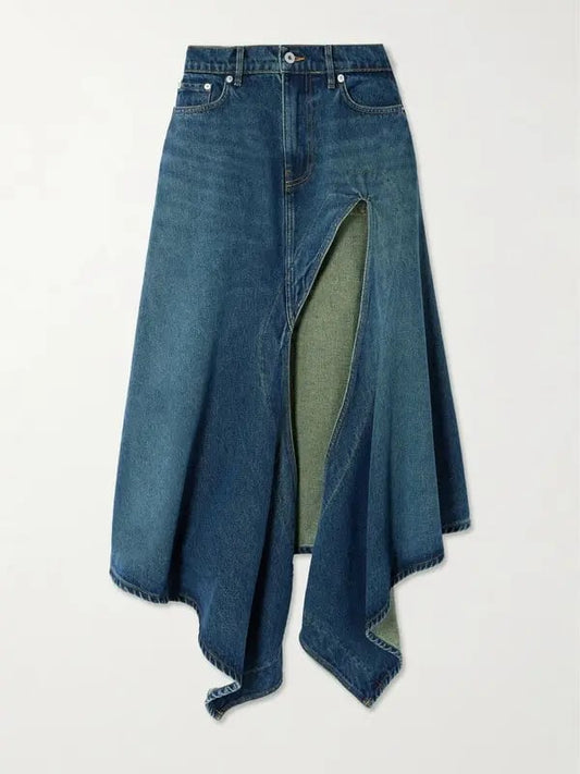 Irregular denim skirt