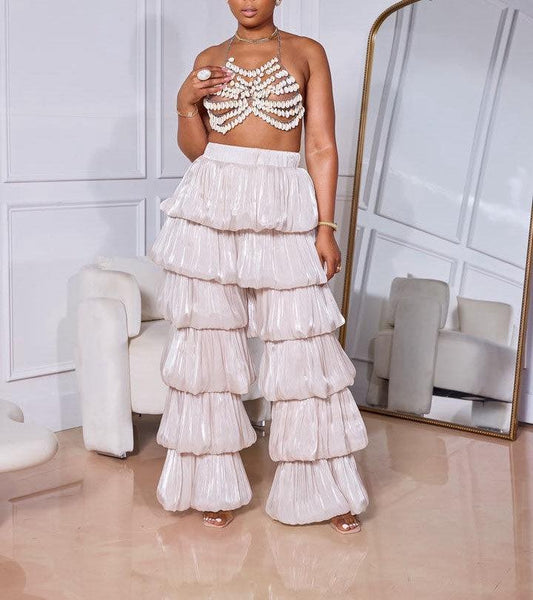 Shimmer Tiered Pants