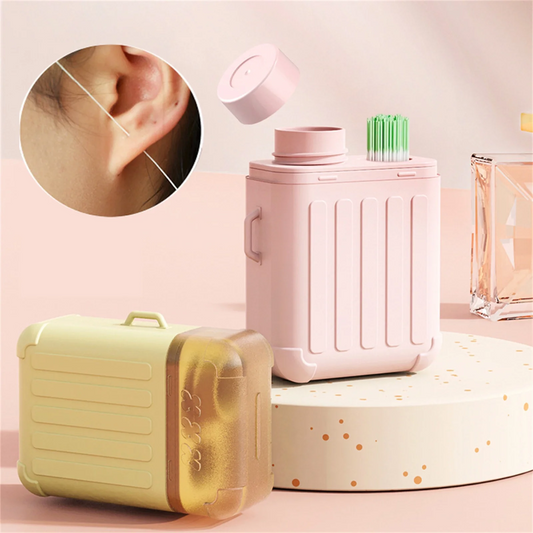Ear Piercing Cleaning Kit 15ml | Liquid Care Solution with Soft Flexible Cleaning Lines | Prevents Blockage and Odor | Includes Travel Pig-Shaped Storage Case | For Earring Holes