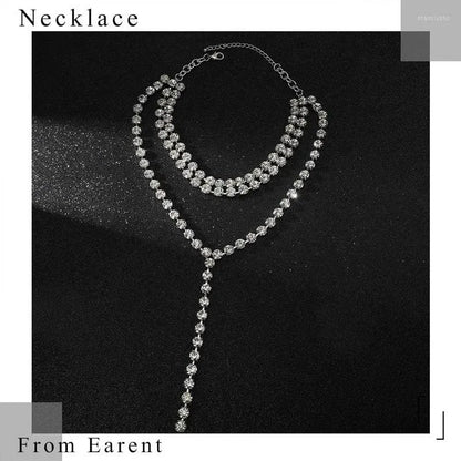 Multi-layer diamond clavicle necklace accessories