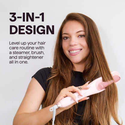 Steam straightening brush