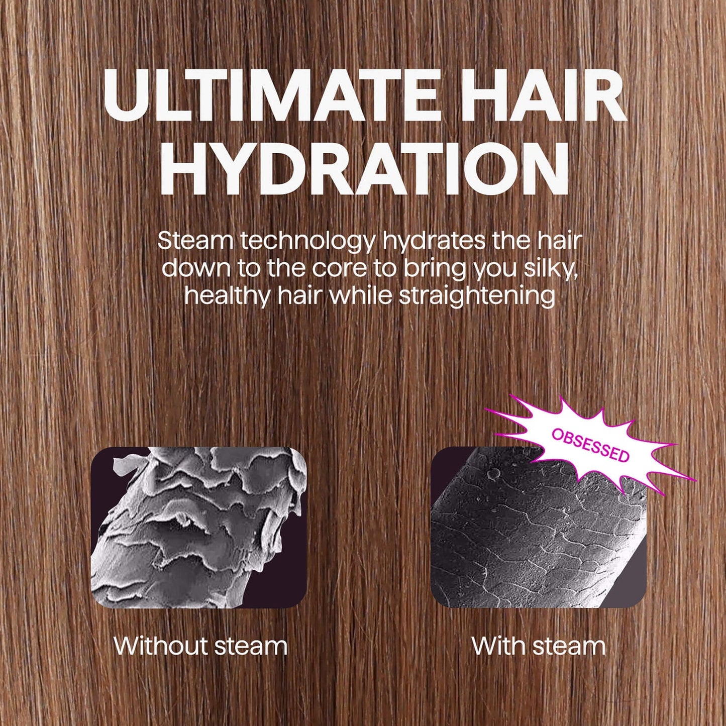 Steam straightening brush