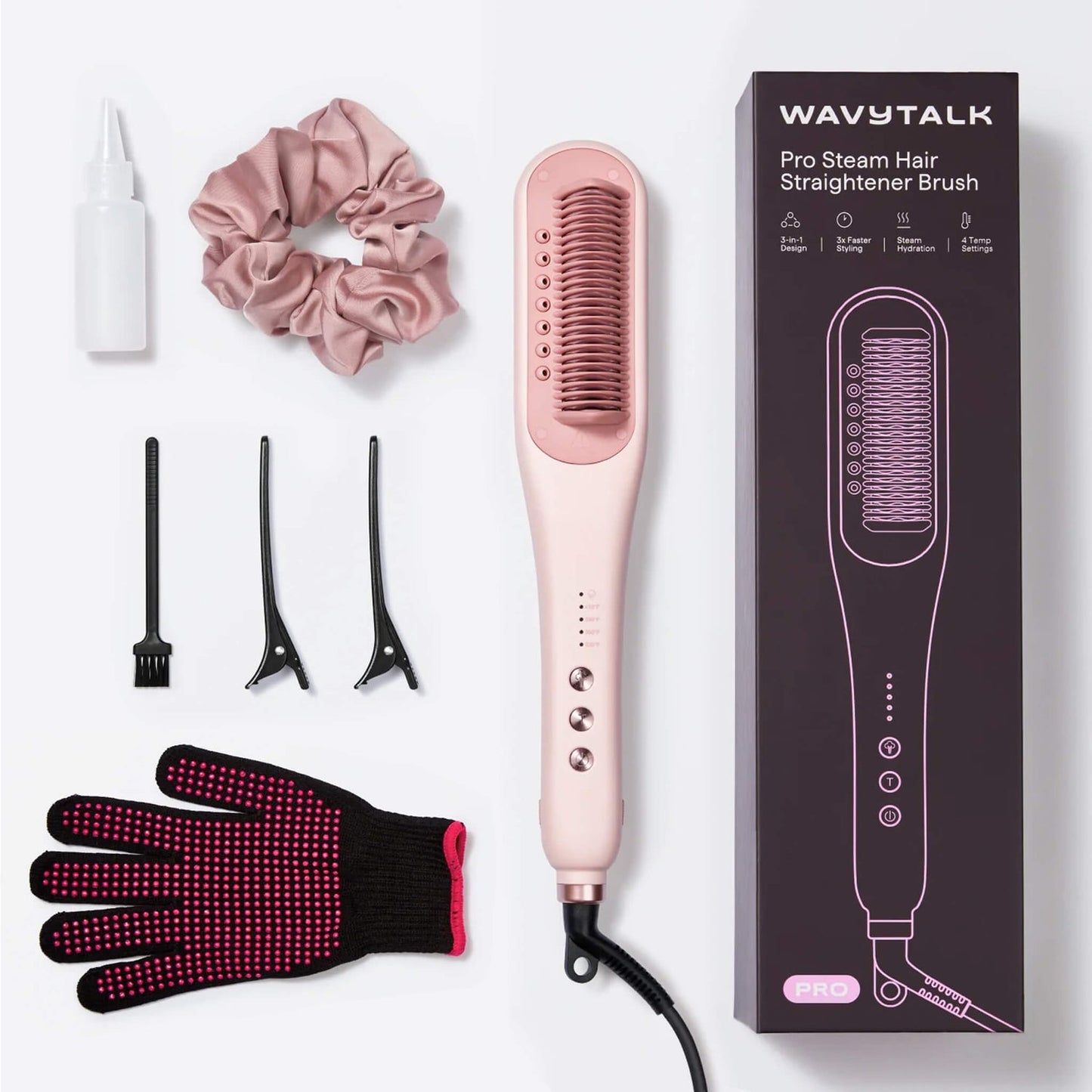 Steam straightening brush