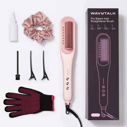 Steam straightening brush