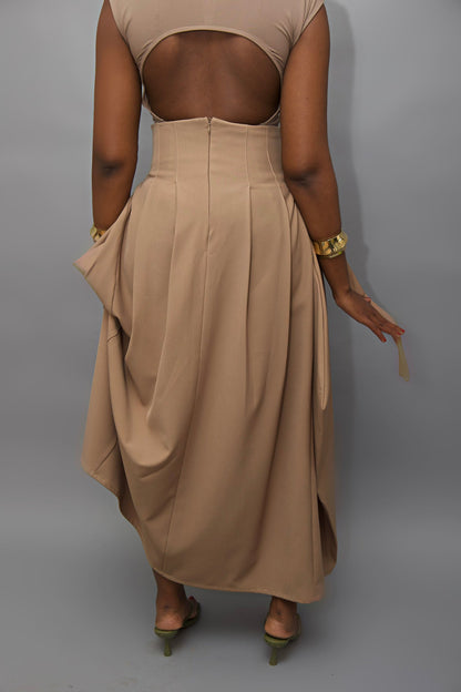 Full-body asymmetrical skirt